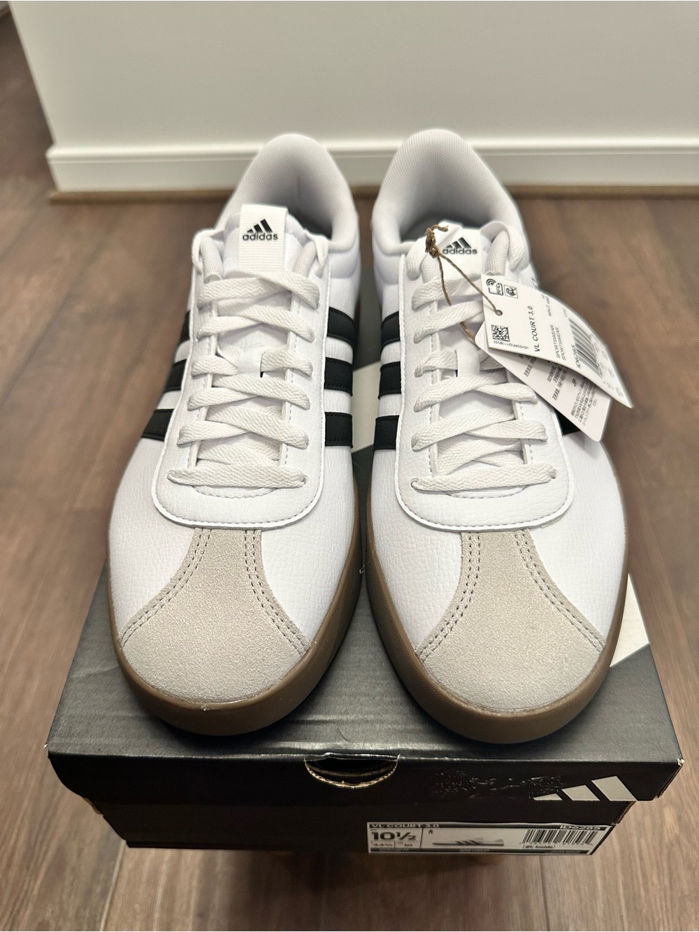 Adidas Men’s White VL Court 3.0 Trainers, Size 10.5